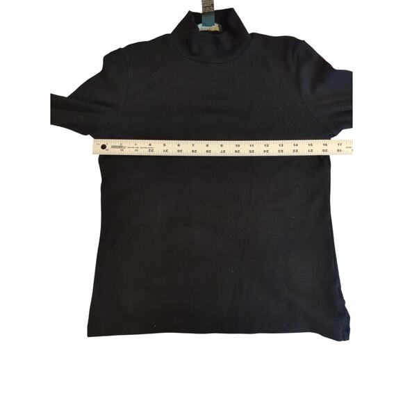 Lauren Ralph Lauren | Women’s Medium Black Ribbed Mock Neck Sweater Pullover - Picture 3 of 8